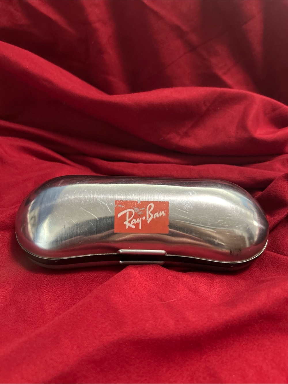 Ray-Ban Silver Hard Sunglasses Case with Red Logo. Blues Brothers 2000